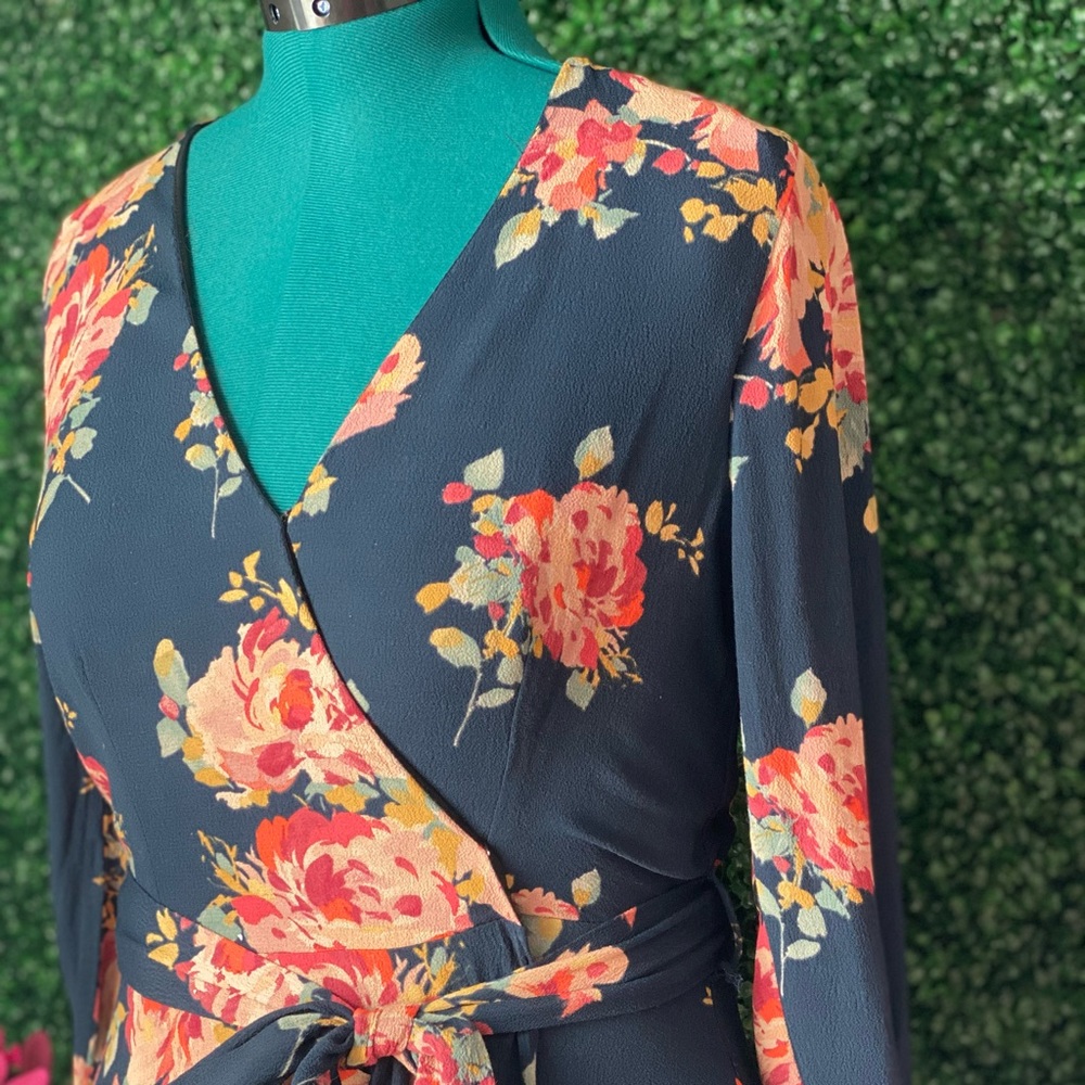Zara Wrap Maxi Dress, Floral Print with Pockets